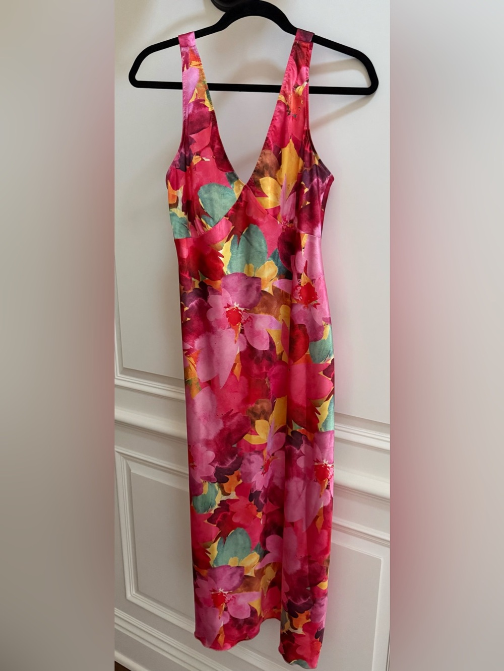 Bebe Satin Maxi Slip Dress